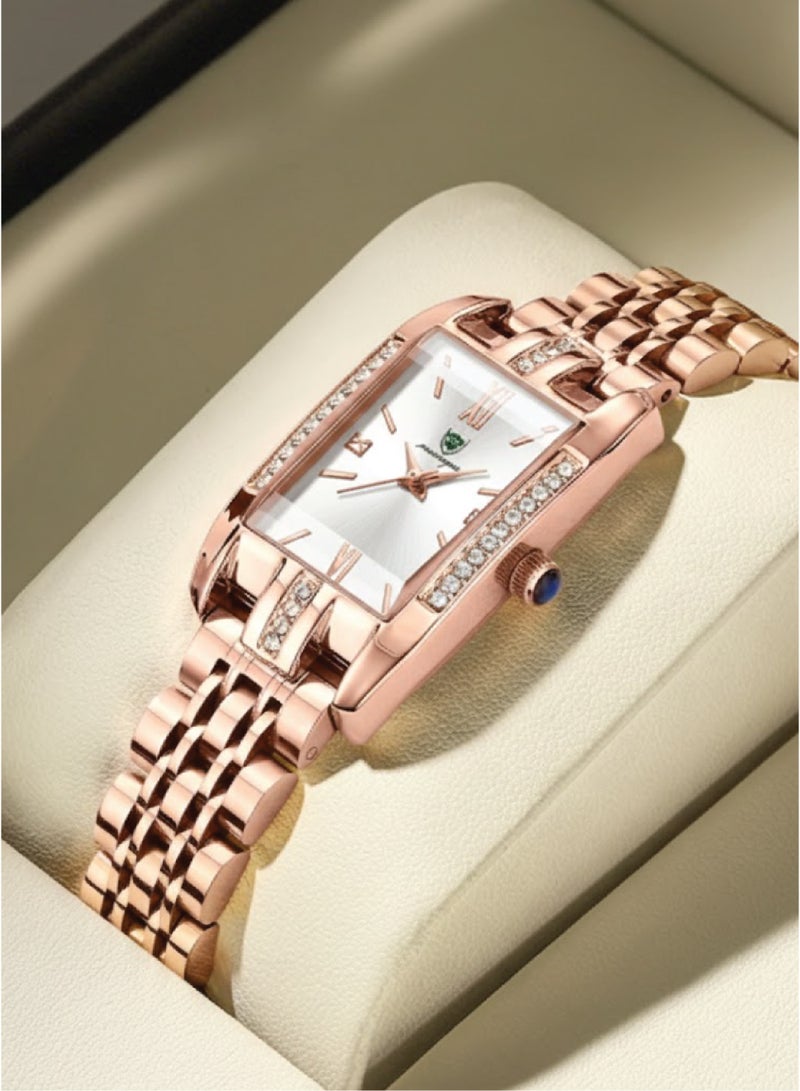 POEDAGAR Fashion Luxury Women’s Quartz Watch with Diamond Silver Dial, Stainless Steel Strap, Waterproof - 365 - Image 2